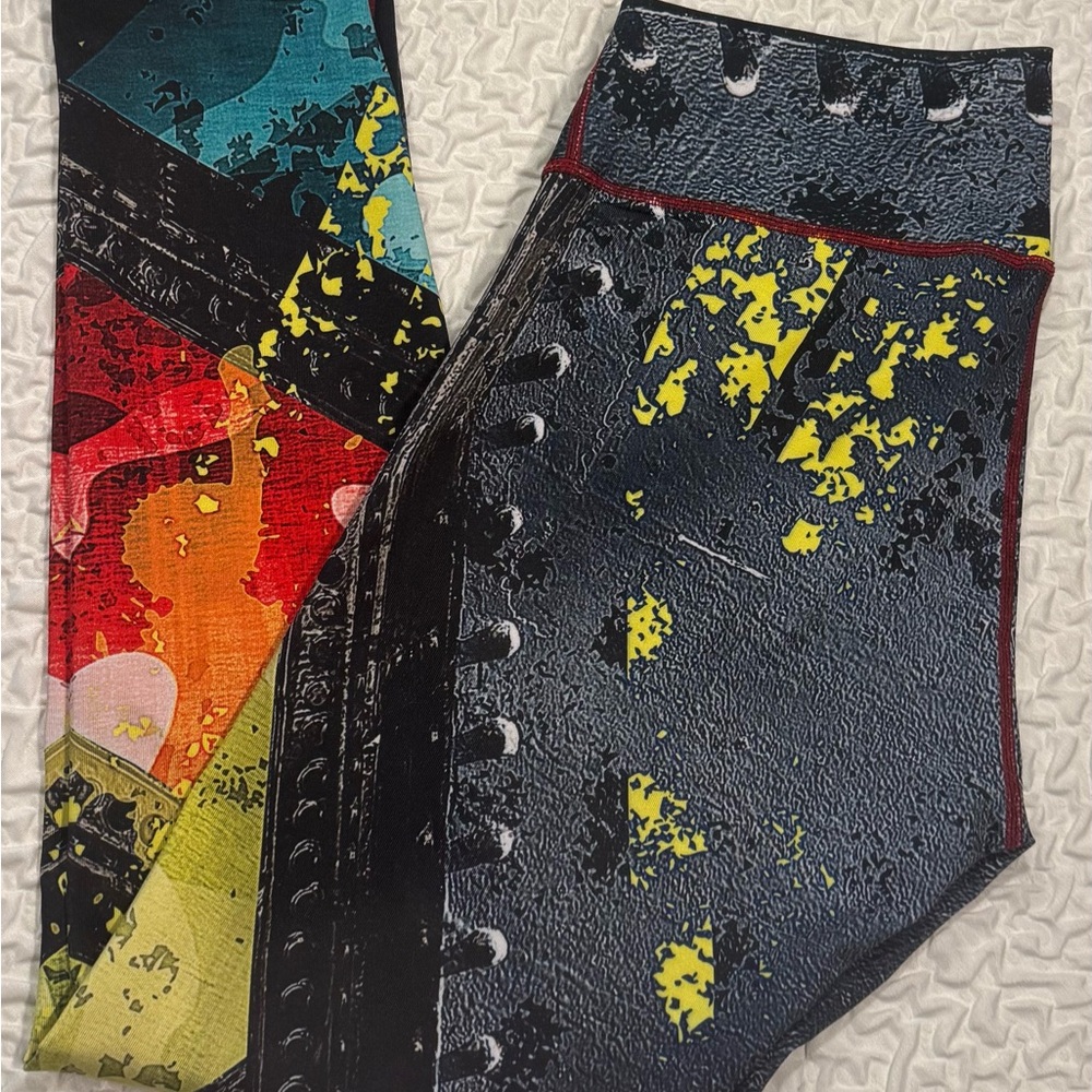Colorful abstract leggings. One size fits most.